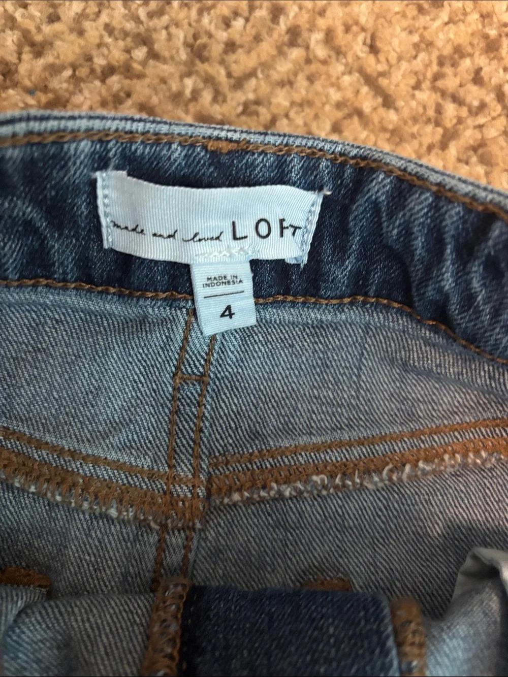 Loft Mini Distressed Denim Skirt 4 - Picture 2 of 7
